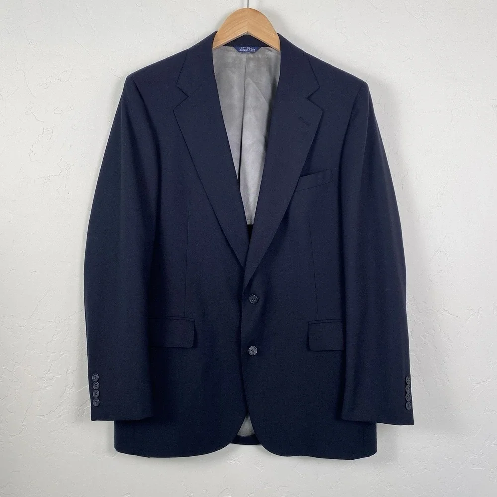Cricketeer Blazer Men's Size‎ 42R Blue Vintage USA 2 Button Sport Coat